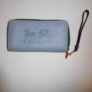Coach Long Zip Around Wallet in Colorblock with Horse and Carriage—C55889
